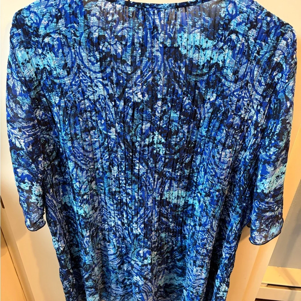 Catherines Vibrant Blue Blouse with Beaded Detail - Picture 4 of 5